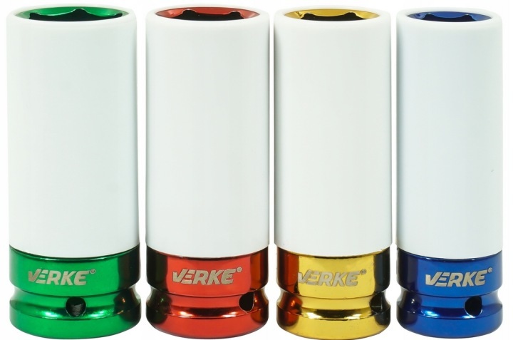 VERKE Sada rázových hlavíc na hliníkové disky 1/2" – 4 ks