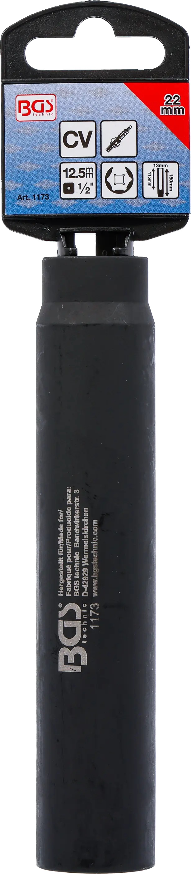 BGS Technics Nástavec na lambda sondu 22 mm, 1/2", 150 mm BGS