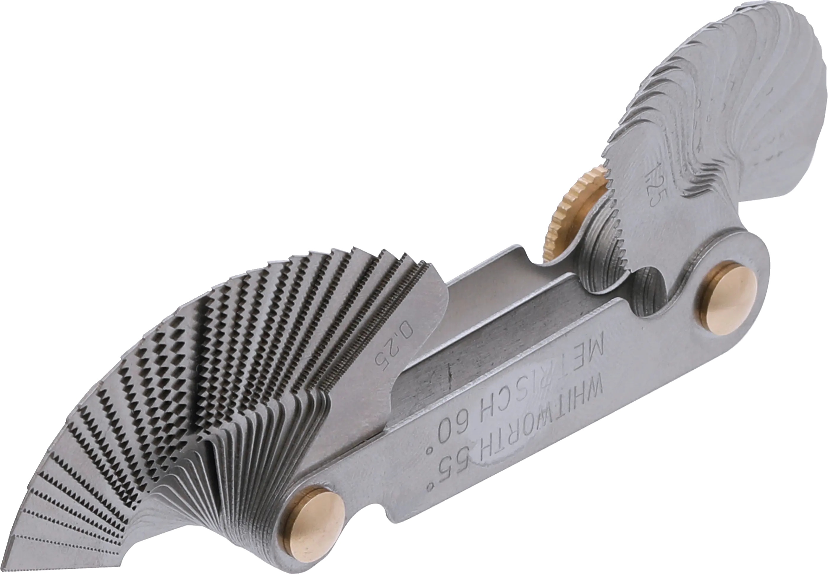 BGS Technics Dvojitá závitová mierka 52 listov, metrická 0,25 – 6,0 mm / Whitworth 4G – 62G BGS