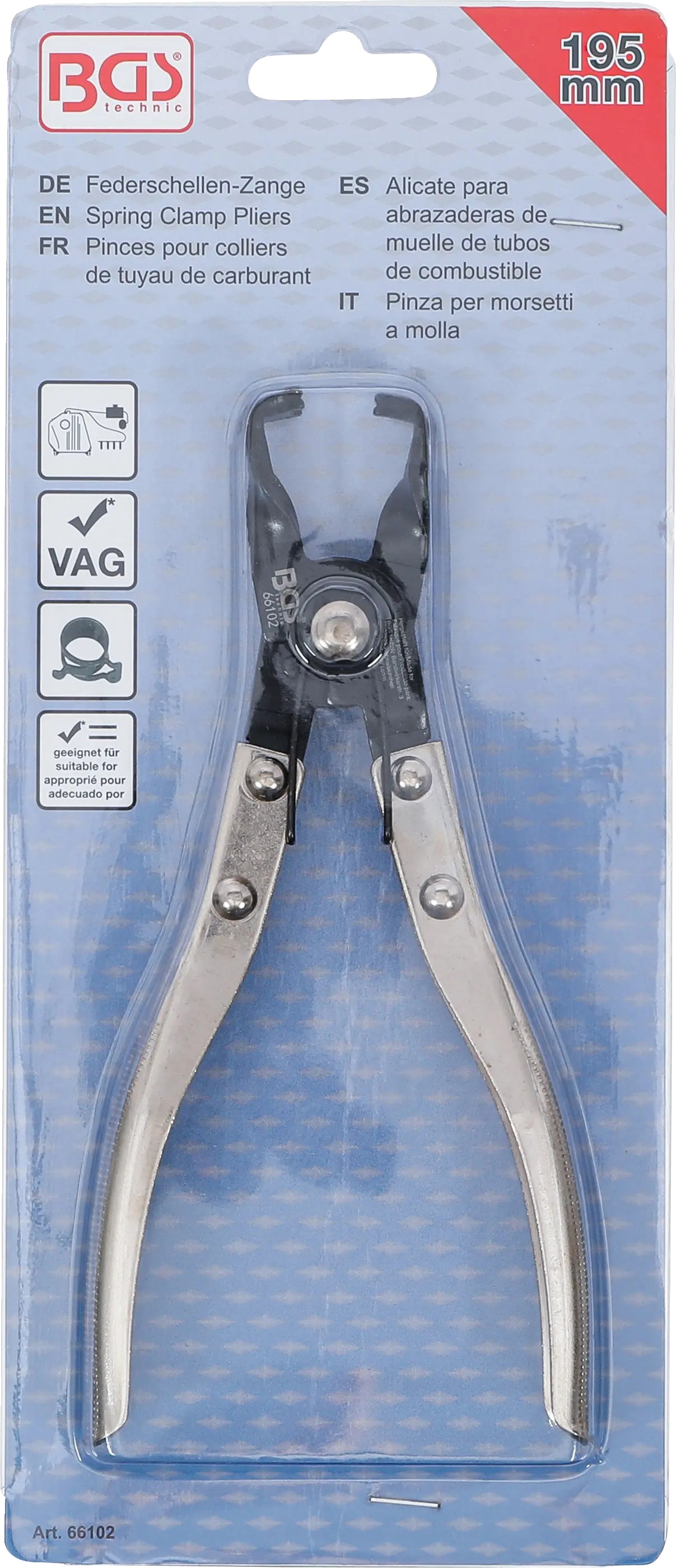 BGS Technics BGS kliešte na pružinové spony palivových vedení 180 mm