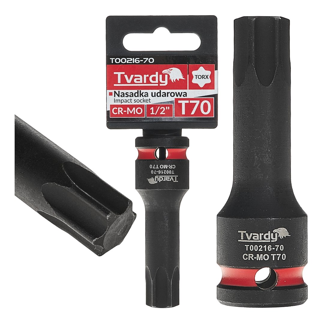 Tvardy Nástrčná hlavica TORX T70 1/2" CR-MO – úderová