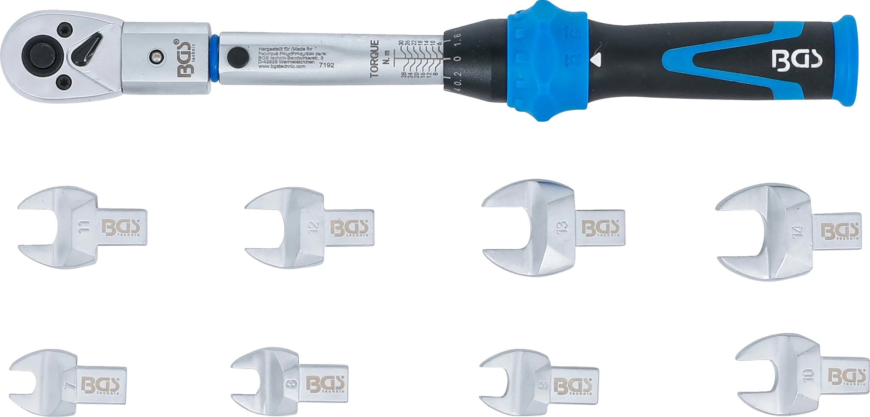 BGS Technics BGS sada momentového kľúča 6–30 Nm pre vložné nástroje 9 × 12 mm – 10 dielov