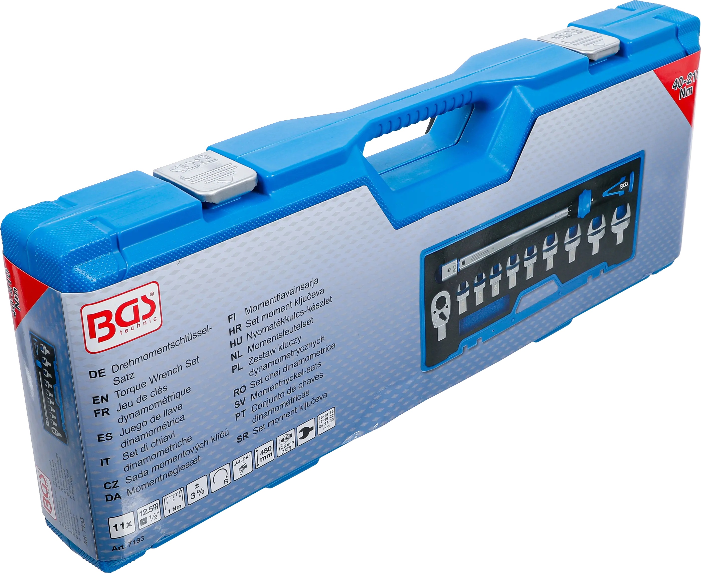 BGS Technics BGS sada momentového kľúča 40–210 Nm pre vložné nástroje 14 × 18 mm – 11 dielov