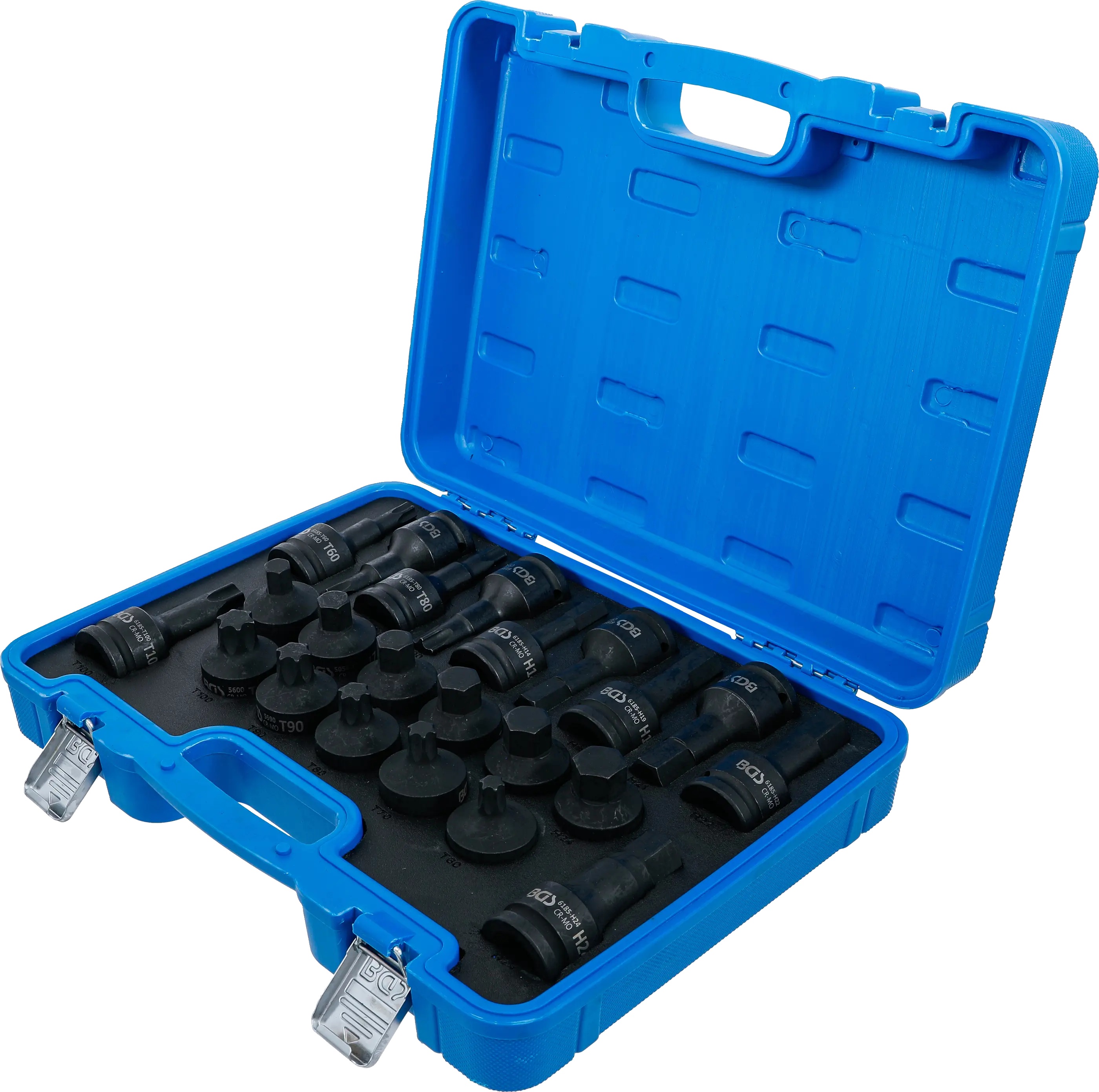BGS Technics BGS sada silových bitových hlavíc 3/4" – vnútorný šesťhran a Torx, 22 dielov
