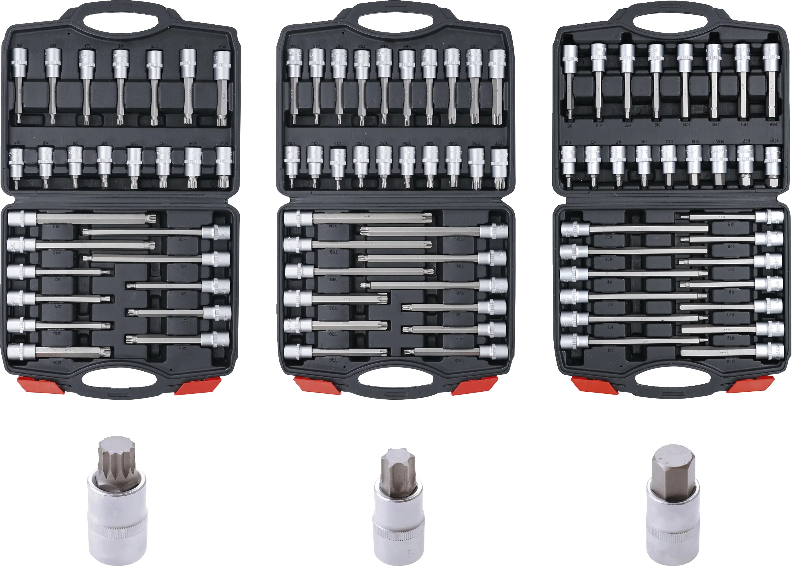 BGS Technics BGS sada bitových hlavíc 1/2" – XZN, imbus a Torx, 88 dielov