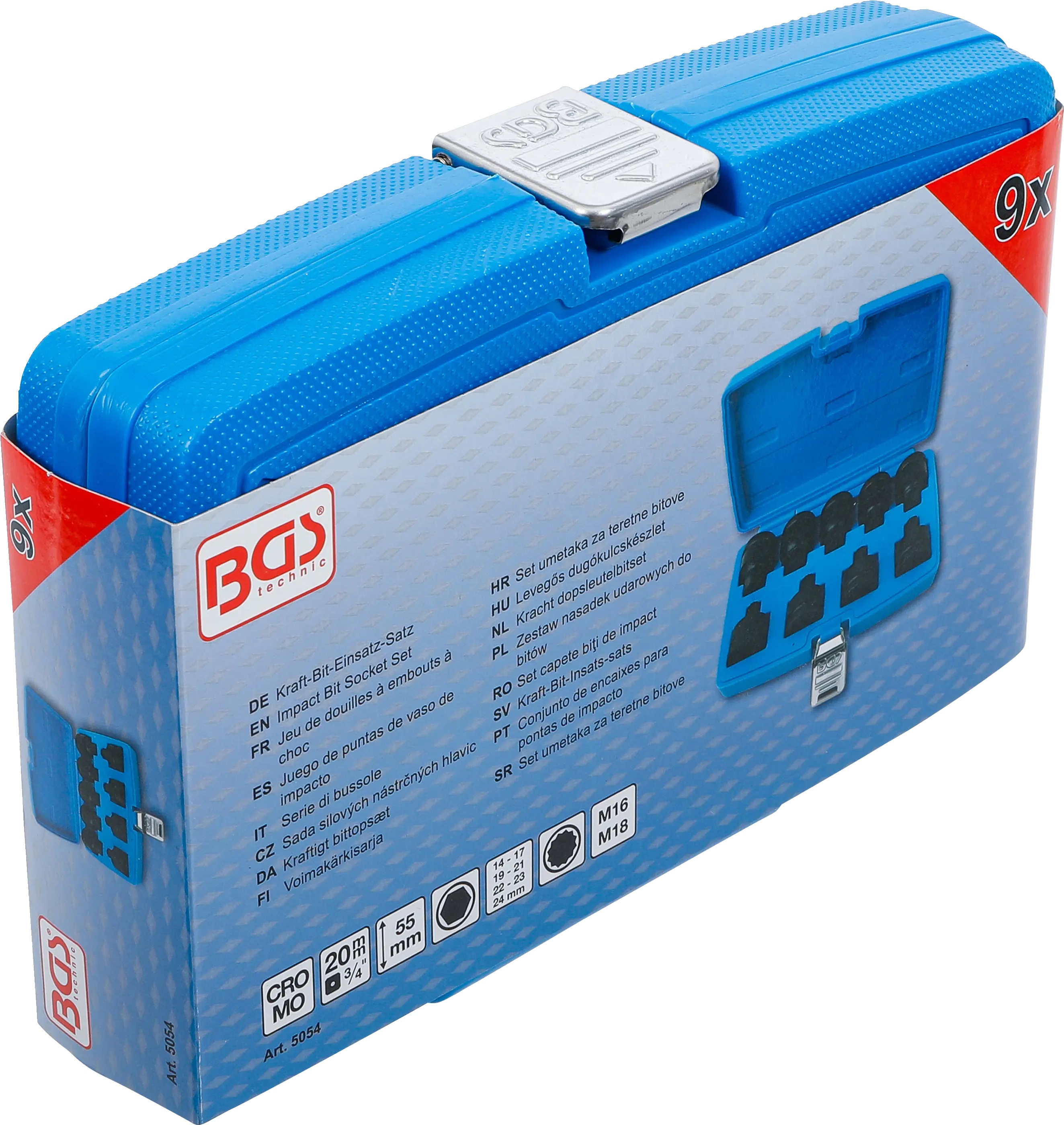 BGS Technics BGS sada silových bitových hlavíc 3/4" – imbus a XZN, 9 dielov