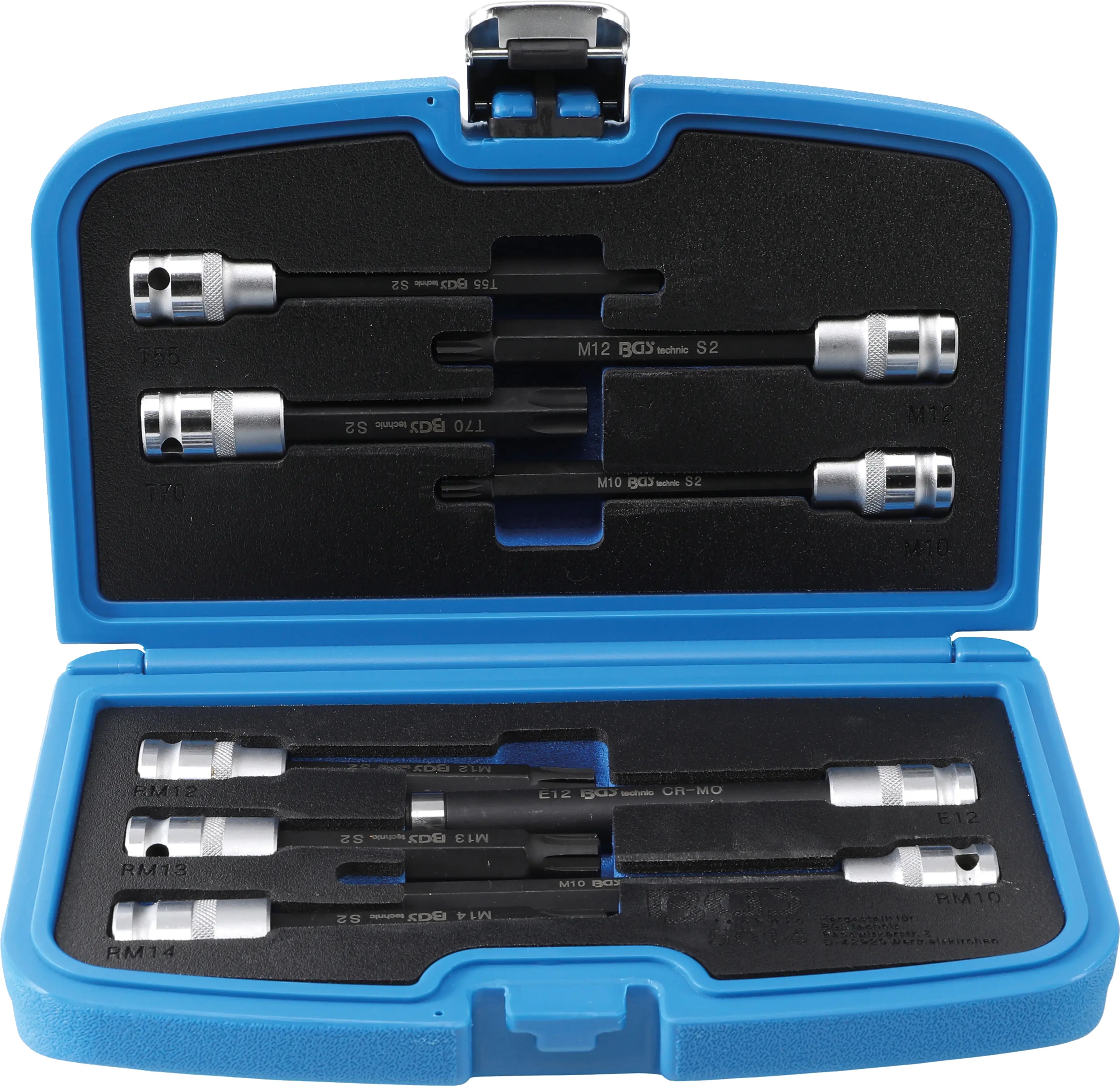 BGS Technics BGS sada bitových hlavíc na skrutky hlavy valcov 1/2" – 9 dielov