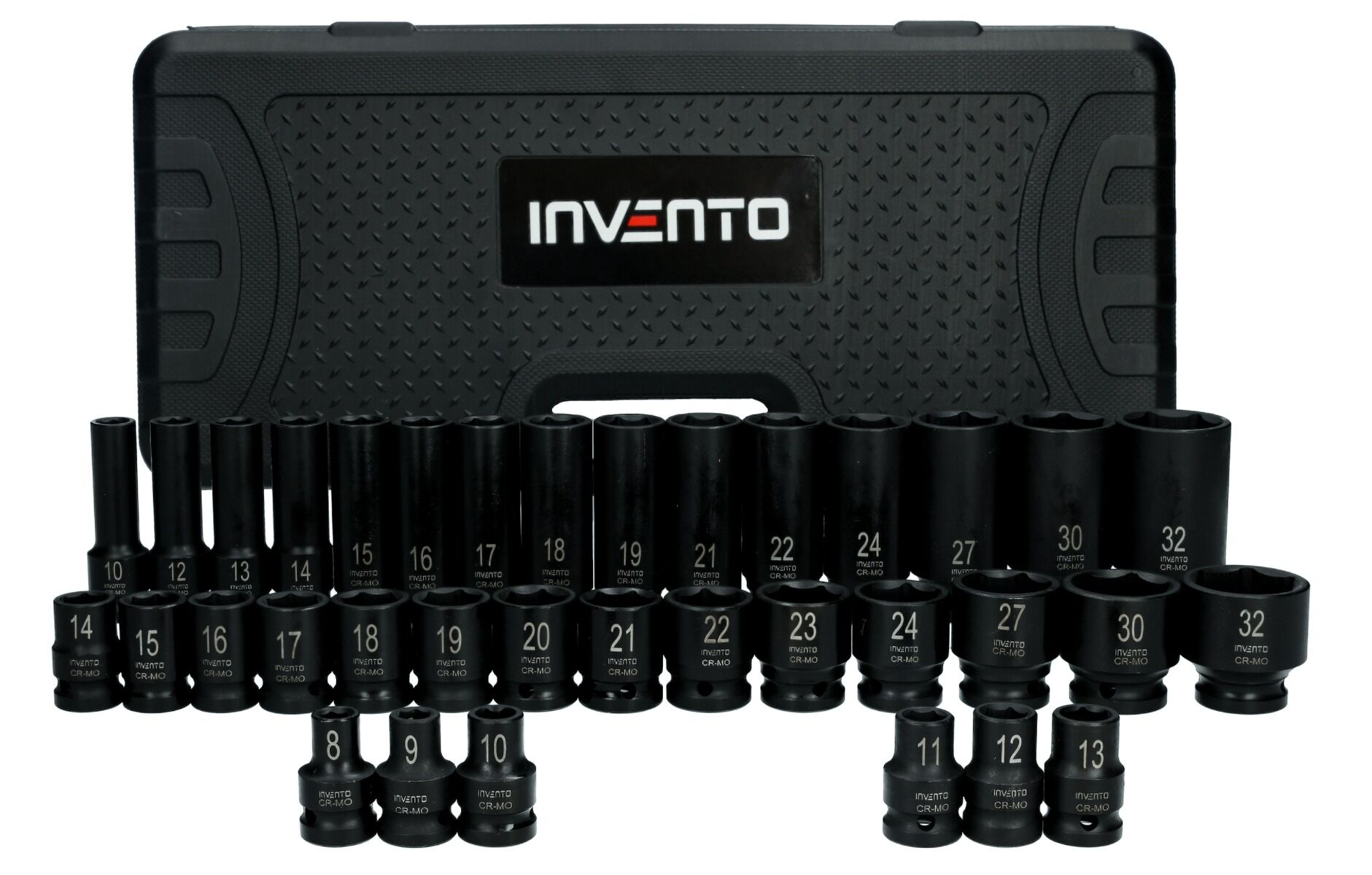 INVENTO sada rázových hlavíc 1/2" – krátke a dlhé, 35 ks