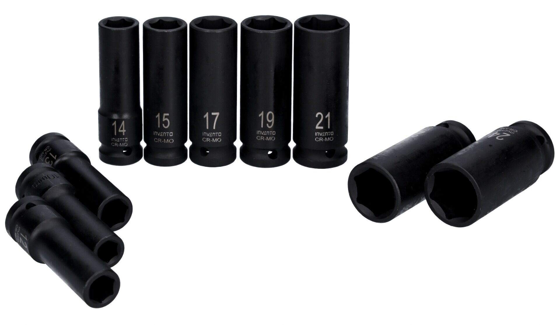 INVENTO sada dlhých rázových hlavíc 1/2" – 10 ks