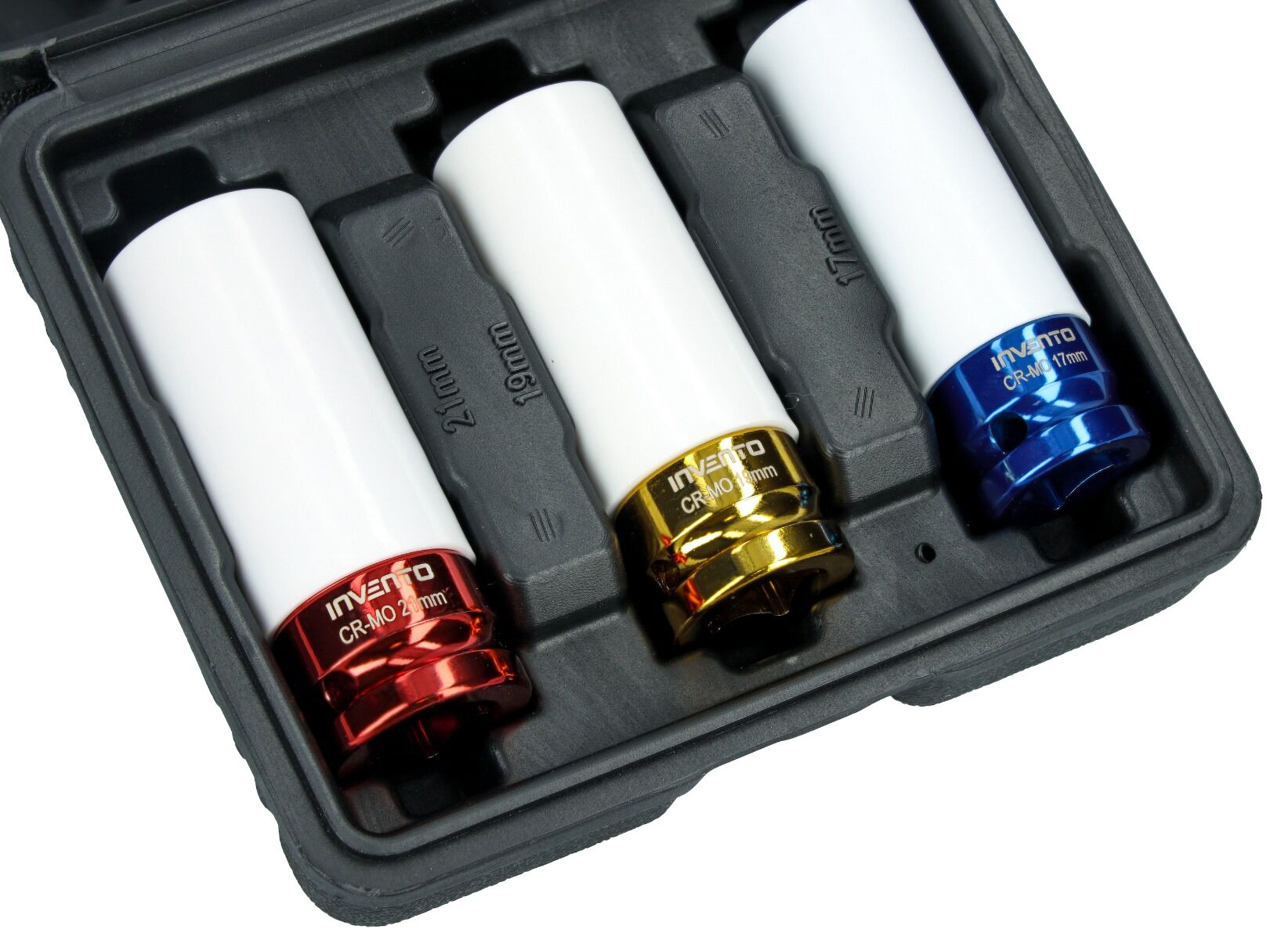 INVENTO sada rázových hlavíc na ALU disky 1/2" – 17, 19, 21 mm
