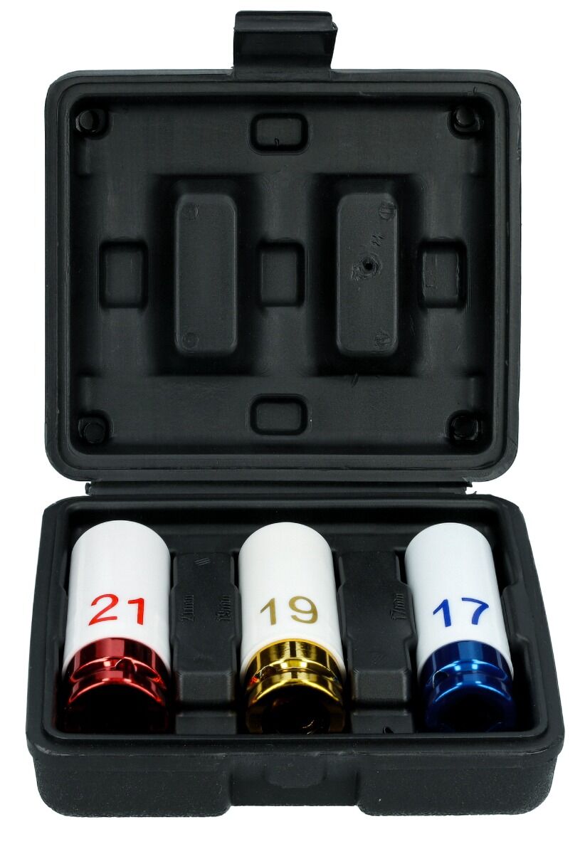 INVENTO sada rázových hlavíc na ALU disky 1/2" – 17, 19, 21 mm