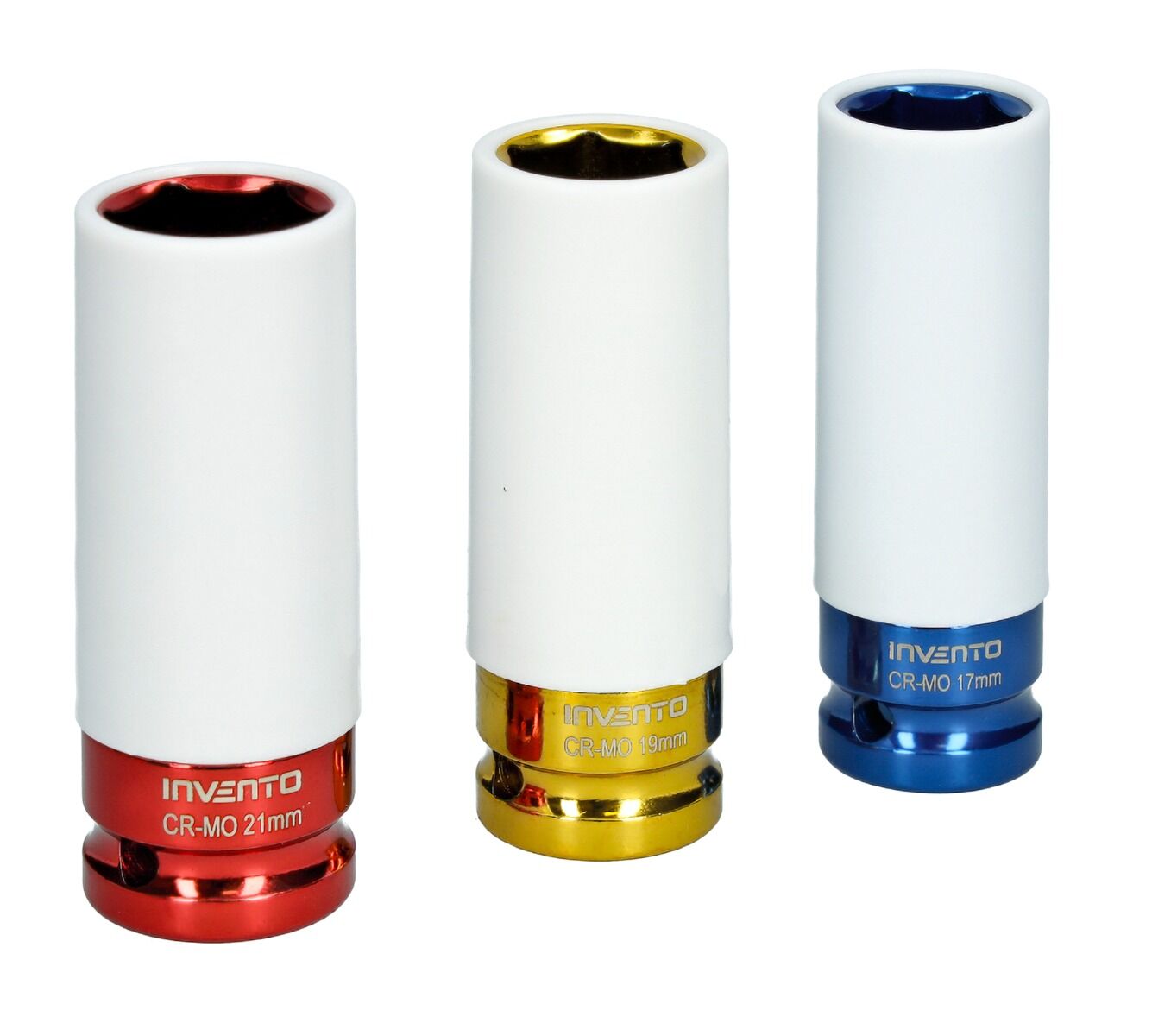 INVENTO sada rázových hlavíc na ALU disky 1/2" – 17, 19, 21 mm