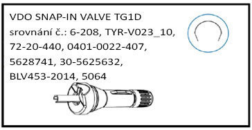 Ferdus Gumový TPMS ventil 1 – Snap-in pre VDO TG1D