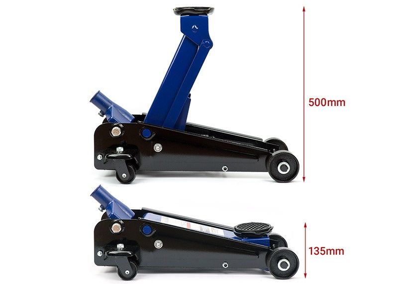 Pojazdný hydraulický zdvihák 3,5 t – 135–500 mm (26 kg)
