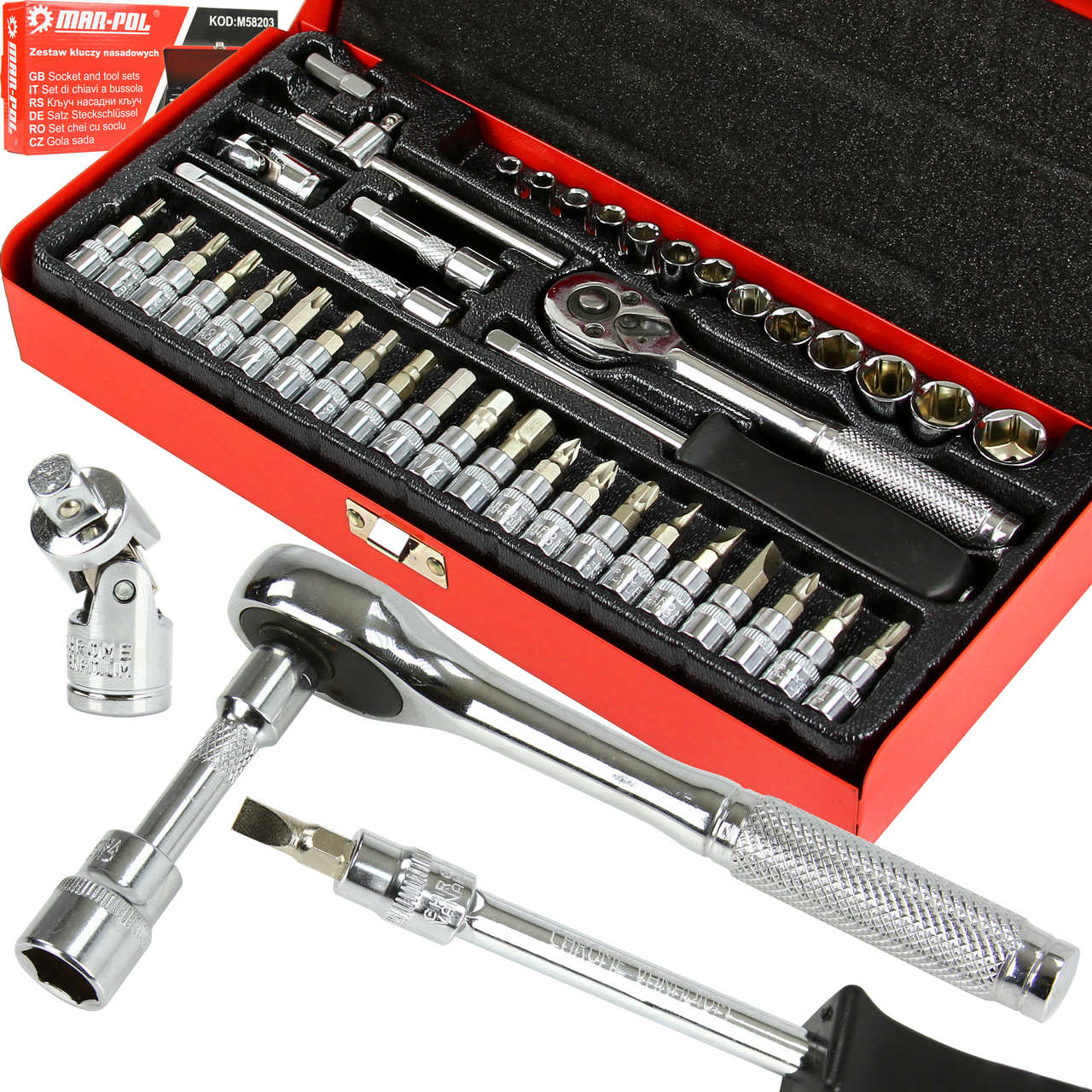 Sada nástrčných kľúčov Torx 1/4 "42 ks MAR-POL