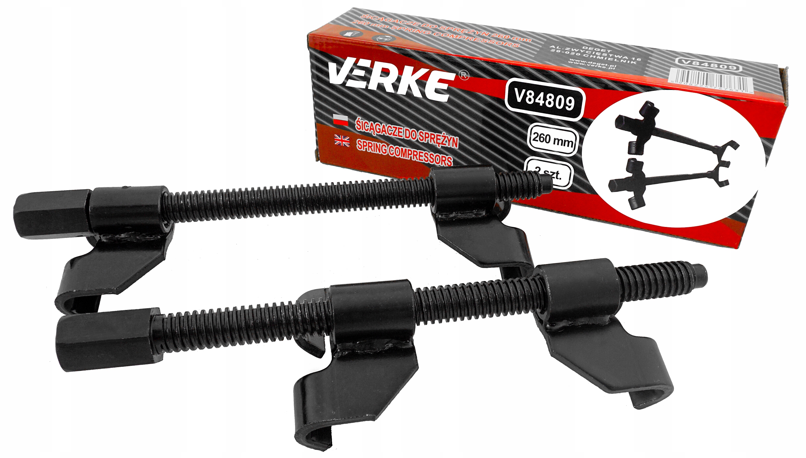 VERKE Sťahováky pružín 260 mm – sada 2 ks