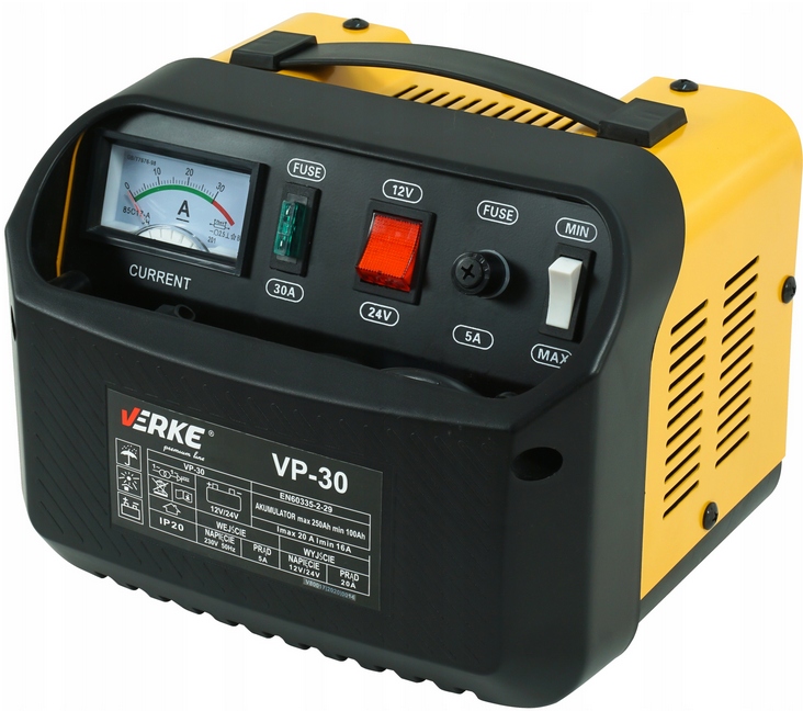 Verke VP-30 – autonabíjačka 12/24 V s ampérmetrom (20 A)