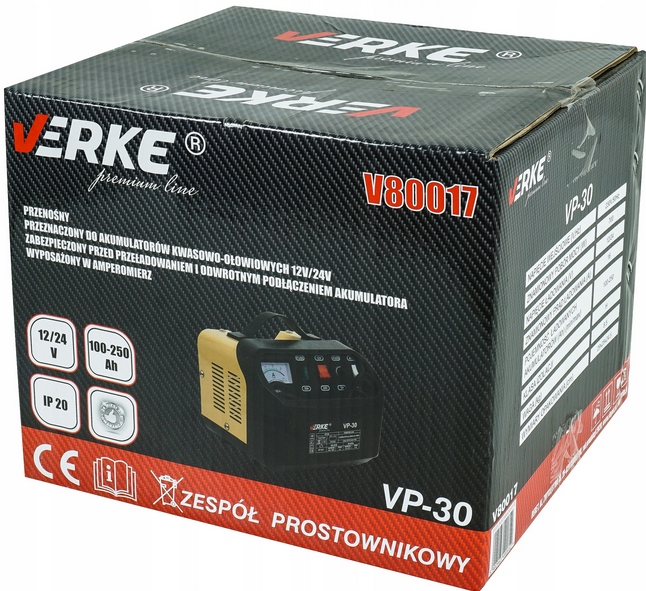 Verke VP-30 – autonabíjačka 12/24 V s ampérmetrom (20 A)