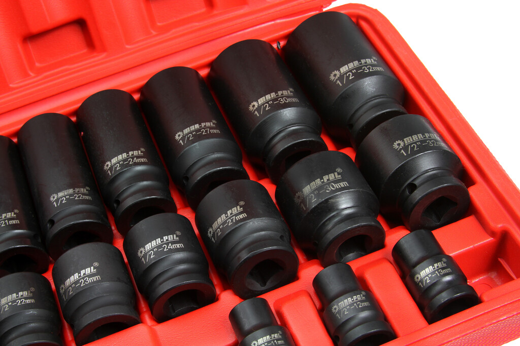 MARPOL Rázové nástrčné kľúče 8-32 mm 1/2" 35 dielne