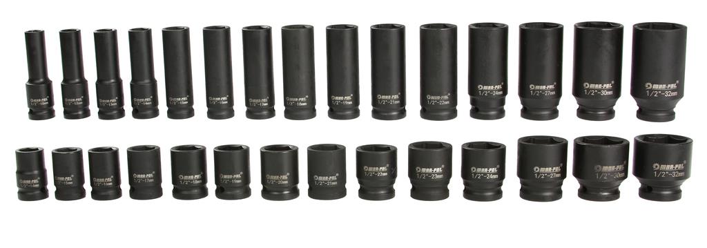 MARPOL Rázové nástrčné kľúče 8-32 mm 1/2" 35 dielne