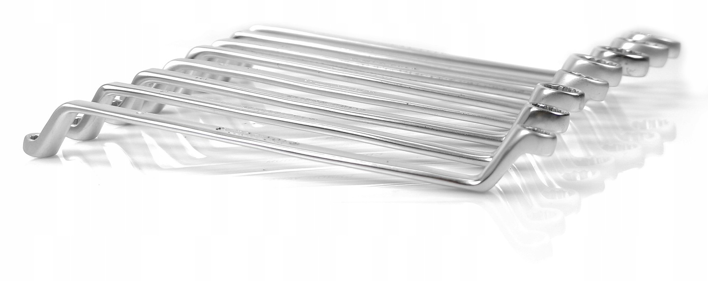 Očkové kľúče ohnuté CrV – sada 8 ks (6–22 mm)