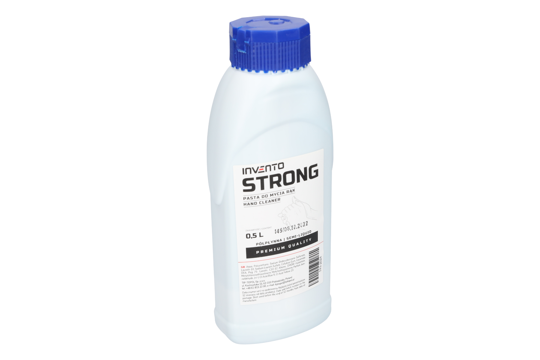 TIP-TOPOL STRONG pasta / gél na umývanie rúk, 0,5l (polotekutá, modrá)