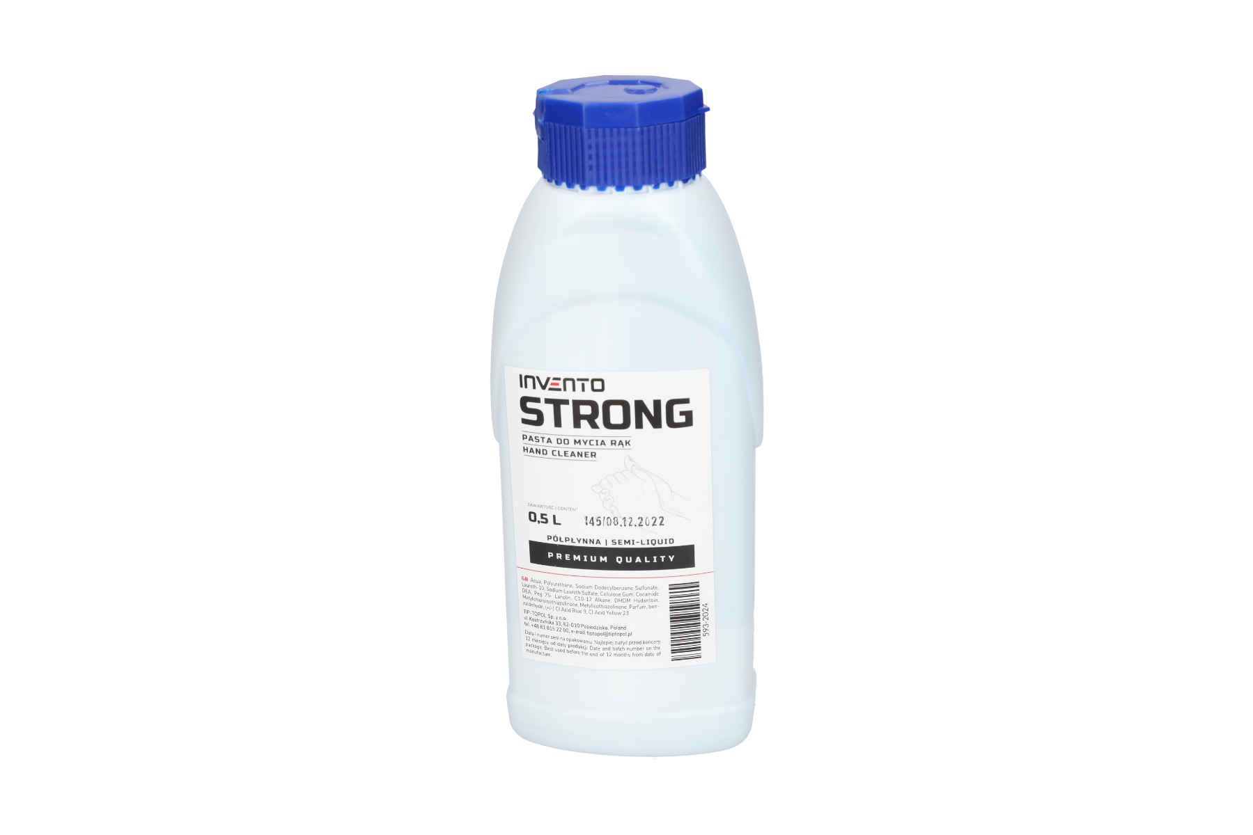 TIP-TOPOL STRONG pasta / gél na umývanie rúk, 0,5l (polotekutá, modrá)