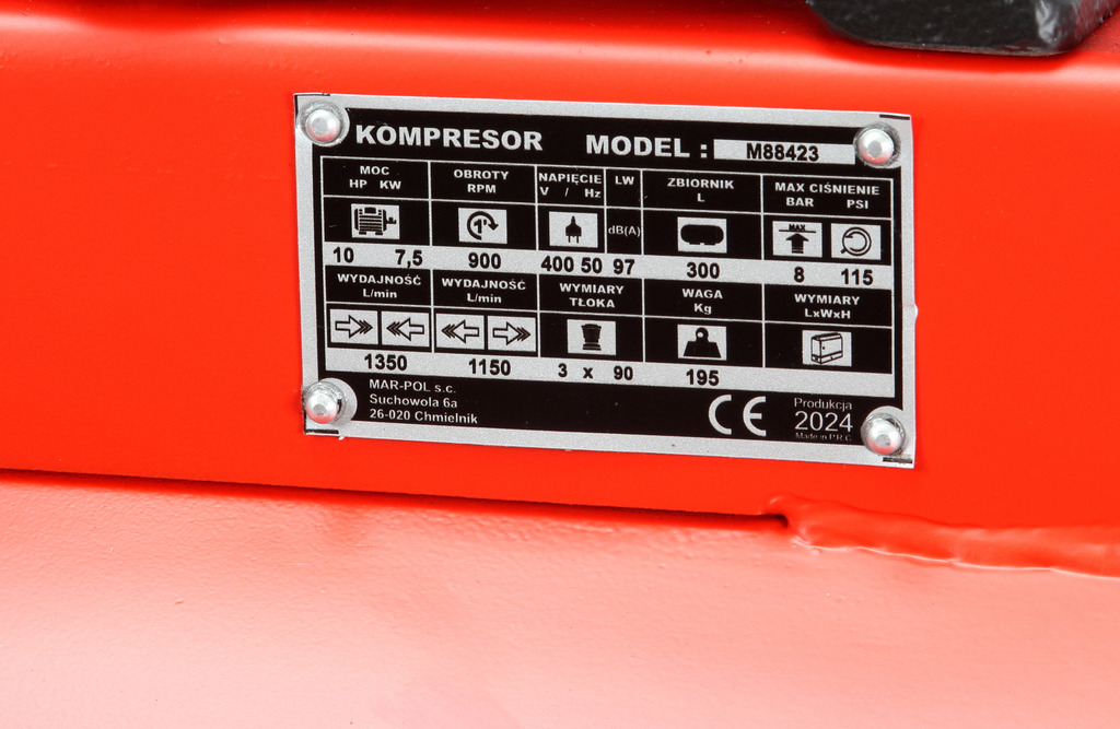 MARPOL Vzduchový kompresor, nádrž 300l, 7,5kW