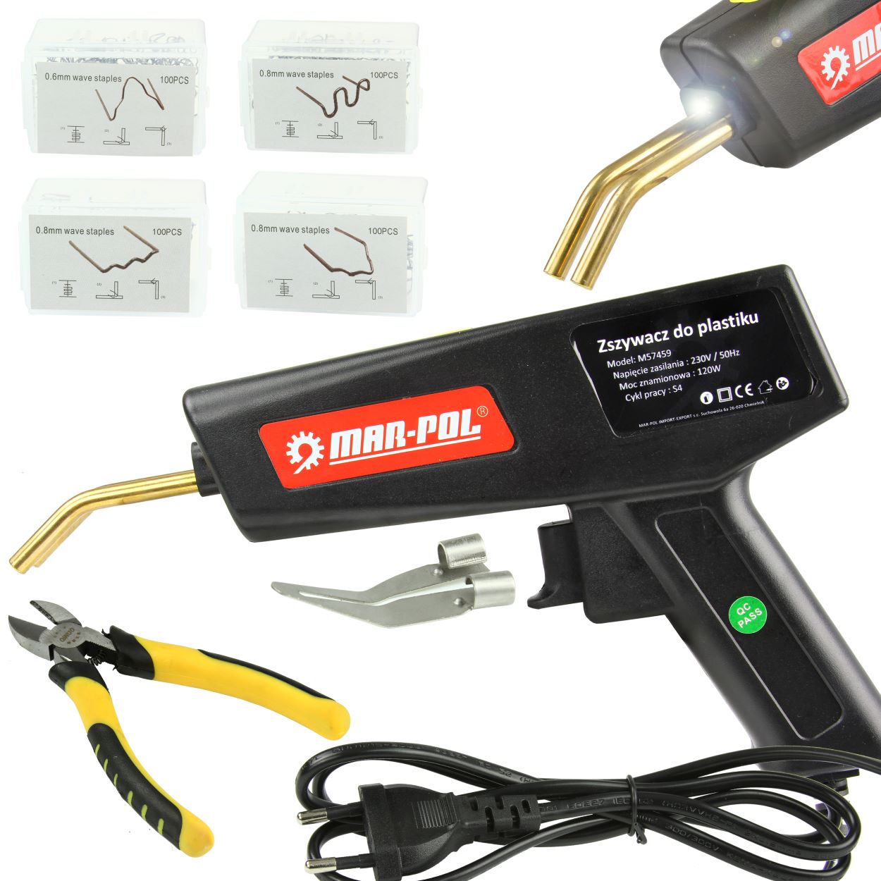 MARPOL Zváračka, zošívačka na plasty 120 W + LED osvetlenie