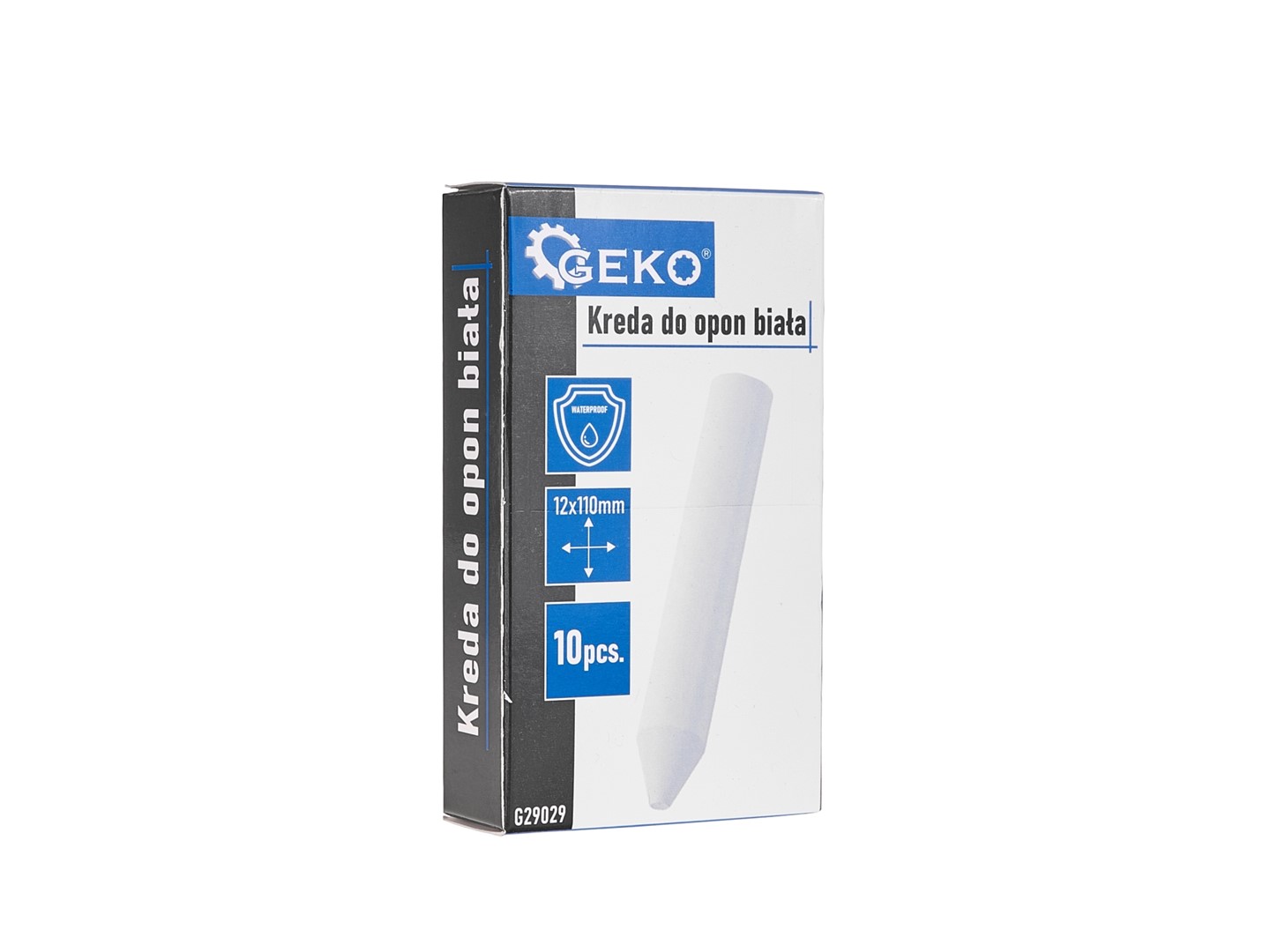 Geko Vodeodolná krieda na pneumatiky - biela 12x110mm 10kusov