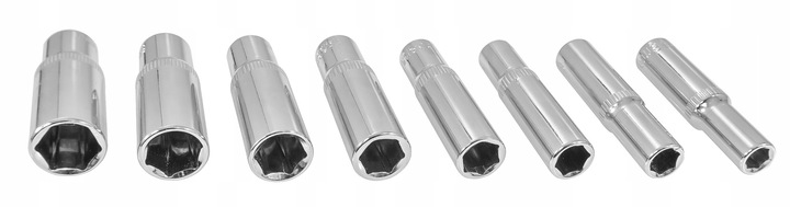 VERKE Dlhé nástrčné hlavice 1/4" 6-13 mm 8 ks