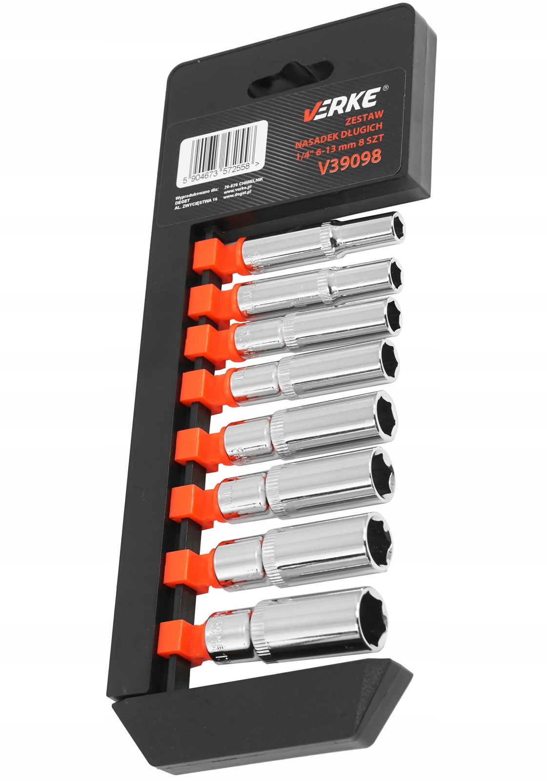 VERKE Dlhé nástrčné hlavice 1/4" 6-13 mm 8 ks