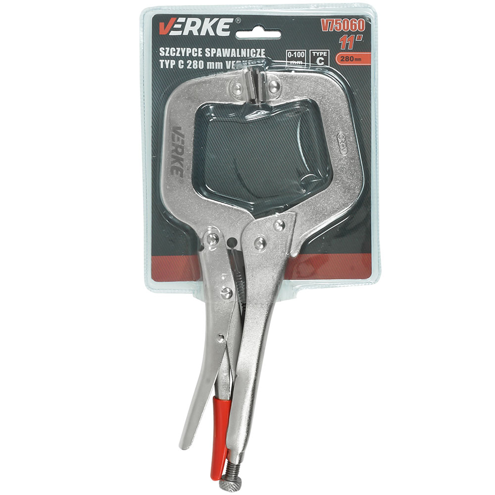 VERKE Zváracie kliešte typu C – 280 mm (CrV, rozstup 70 mm)