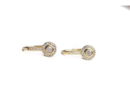 Náušnice se zirkonem, pozlacené (rhodium)