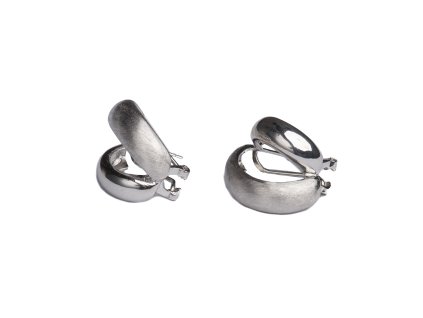 Náušnice - půlměsíc, stříbrné (rhodium) - 2 cm