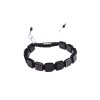 Pánský onyxový náramek s černými zirkony, stahovací 14 - 24 cm