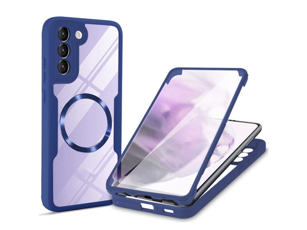Case for Samsung Galaxy Galaxy S21 FE 5G + Pouch - Techsuit ColorVerse 360 MagSafe MagSafe Series - Blue
