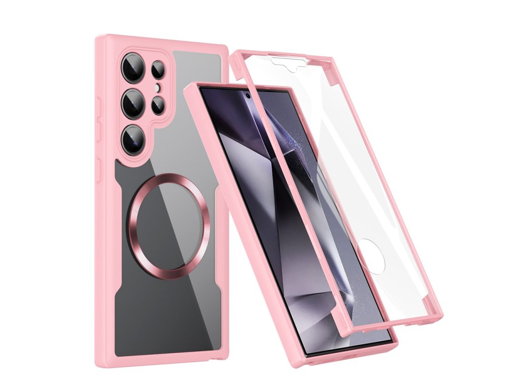 Case for Samsung Galaxy S24 Ultra + Cover - Techsuit ColorVerse 360 MagSafe MagSafe Series - Pink