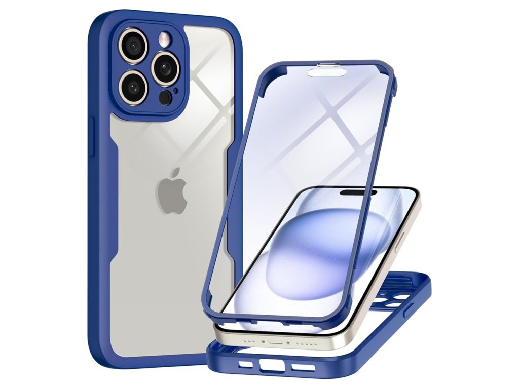 Case for iPhone 16 Pro Max + Cover - Techsuit ColorVerse 360 Series - Blue