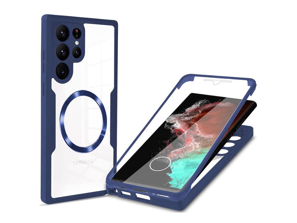 Case for Samsung Galaxy S23 Ultra + Cover - Techsuit ColorVerse 360 MagSafe MagSafe Series - Blue
