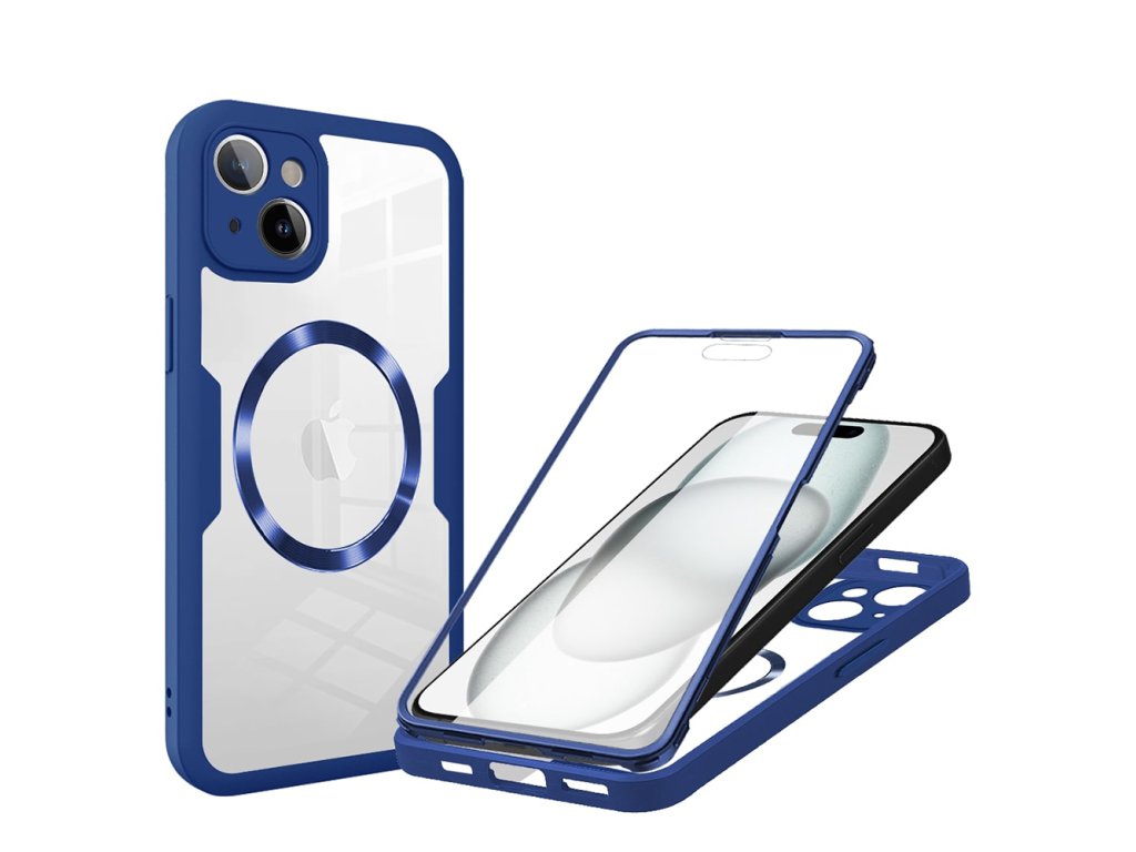 Case for iPhone 15 + Pouch - Techsuit ColorVerse 360 MagSafe MagSafe Series - Blue