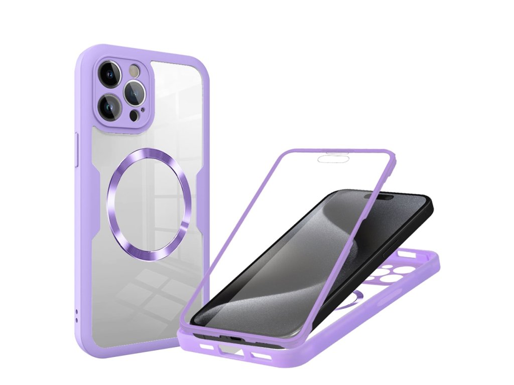 Case for iPhone 16 Pro Max + Cover - Techsuit ColorVerse 360 MagSafe MagSafe Series - Purple