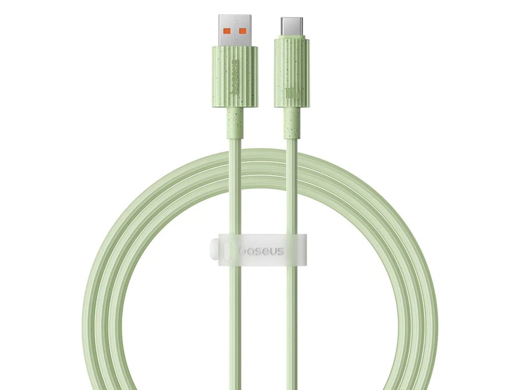 Cablu USB la Type-C, Fast Charging, 100W, 480Mbps, 1m - Baseus Habitat Series (P10360203631-00) - Natural Green