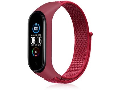 Řemínek XIAOMI MI BAND 3/4/5/6 Nylon červený