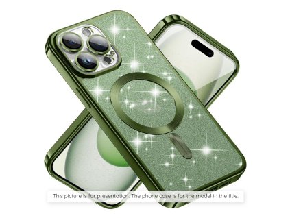 Kryt Samsung Galaxy A15 4G / A15 5G Techsuit Luxury Glitter MagSafe - tmavě zelený