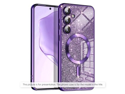 Kryt Samsung Galaxy A35 5G Techsuit Luxury Glitter MagSafe - tmavě fialový