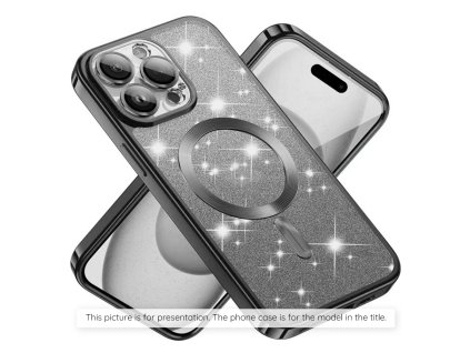 Kryt Samsung Galaxy A55 5G Techsuit Luxury Glitter MagSafe - černý