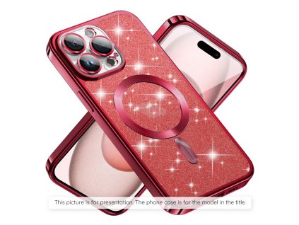 Case for Samsung Galaxy A55 5G - Techsuit Luxury Glitter MagSafe - Red