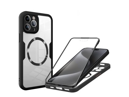 Pouzdro iPhone 15 Pro Techsuit - ColorVerse 360 MagSafe Series + ochrana obrazovky, černé