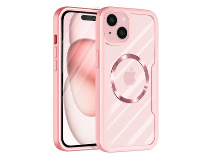 Pouzdro iPhone 15 Plus Techsuit - ColorVerse 360 MagSafe Series + ochrana obrazovky, růžové